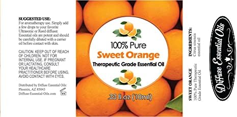 10ml - Orange (Sweet) Essential Oil - 0.33 Fluid Ounces