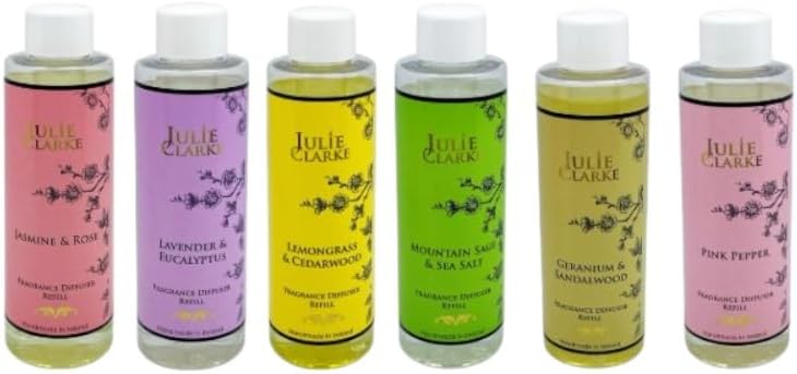 Julie Clarke Irish Gift Reed Diffuser 150ml Refill 100% Vegan Oils with Pack of 10 Reeds (Serene Violet & Cedarwood Fragranc)