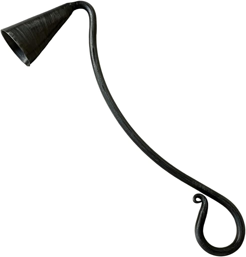 Living Ideas Hand Forged Wrought Iron Candle Snuffer - Handmade for Home, Classic Look, Black Antique Finish