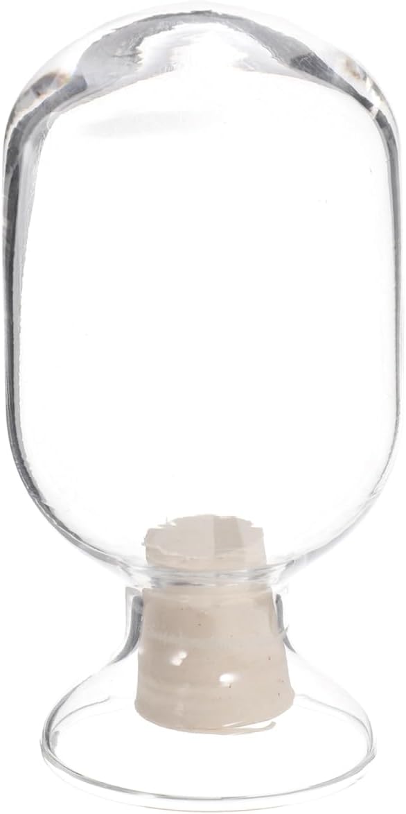 Beavorty Glass Matches Jar Bell-Shaped Storage Bottle with Stopper 3.93X1.96 Inch Transparent Display Bottle for Laboratory and Toothpick Holder