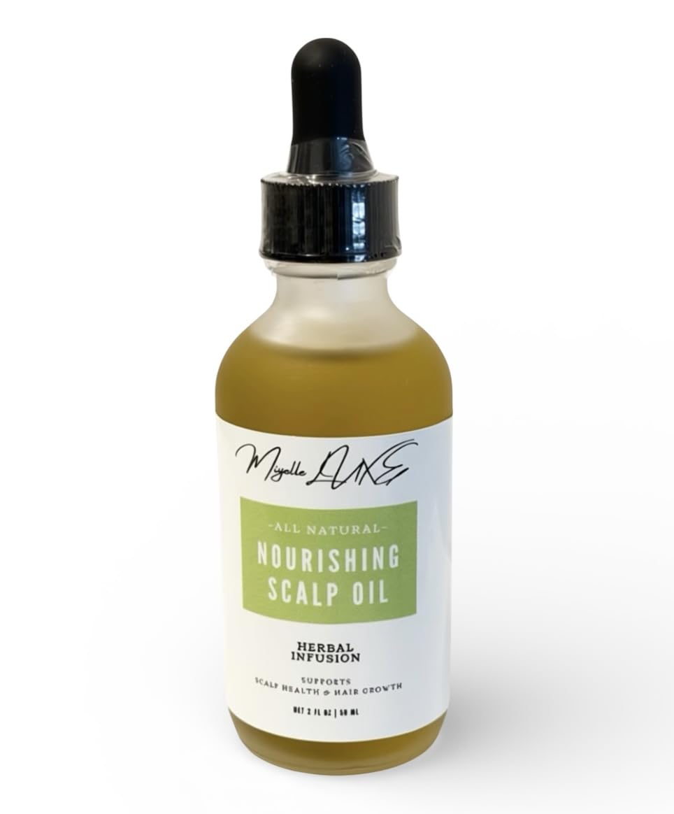 Miyelle LUXE All Natural Nourishing Scalp Oil, Herbal Infusion with Coconut, Rosemary, Sweet Almond, Avocado and Grapeseed, Supports Scalp Health and Hair Growth, 2 fl oz