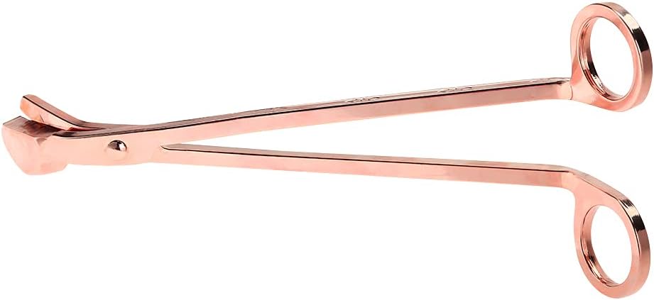 Changor Candle Wick Trimmer Rose Gold, Stainless Steel Candle Heart Clip Scissors Wick Cutter Scissors Tool for Candle Lovers, Reaches Deep to Cut Wick for Burn and Prevent Soot, 6.9 * 2.3in