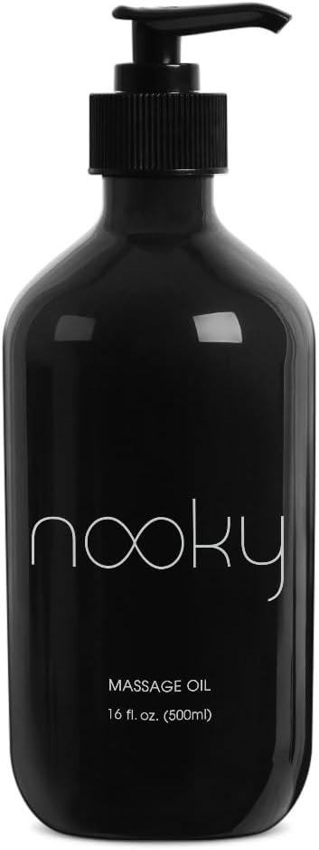 Nooky Massage Oil with Premium Natural Ingredients. Relaxing Essential and Sweet Almond Oils for Massaging 16 Ounces