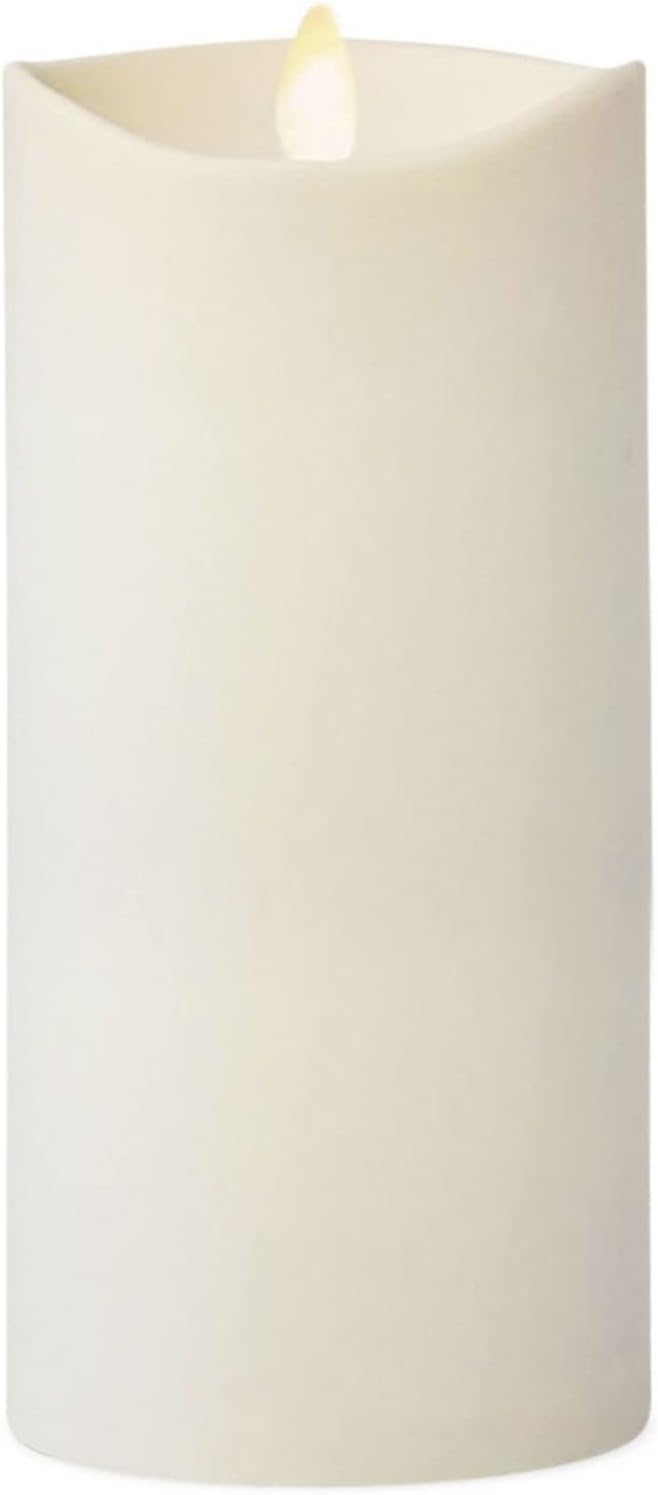 Luminara Pearl Ivory Outdoor Flameless Candle 3.25" x 7", Separate Remote, Moving Flame Flickering Realistic LED Battery Operated Pillar Lights Decor, Outside Lantern Halloween Christmas Decorations