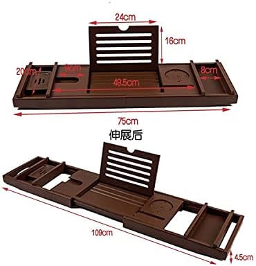 Bath Tub Shelf Rack Multi-Purpose Bathtub Board Tablet with Extending Sides Bathroom Bath Caddy Tray