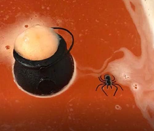 Halloween Bath Bombs Gift Set 4 Witches Brew Cauldrons Fizzy and Bubble 7 oz/Each Bath Bombs with Surprise Scary Toys Inside for Kids! 4 Cauldrons!