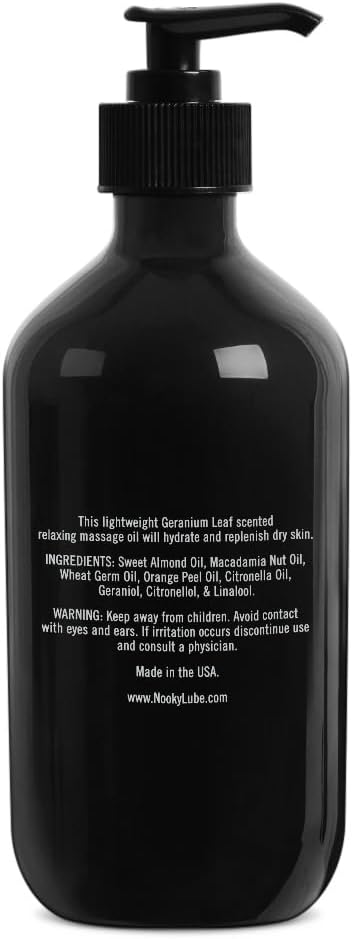 Nooky Massage Oil with Premium Natural Ingredients. Relaxing Essential and Sweet Almond Oils for Massaging 16 Ounces