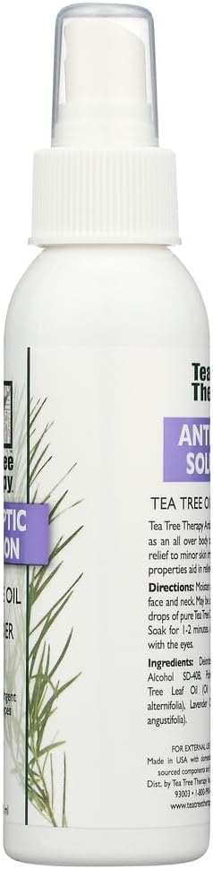 Tea Tree Therapy Antiseptic Solution Tea Tree Oil and Lavender - 4 fl oz - Provides Soothing Relief to Minor Skin irritations