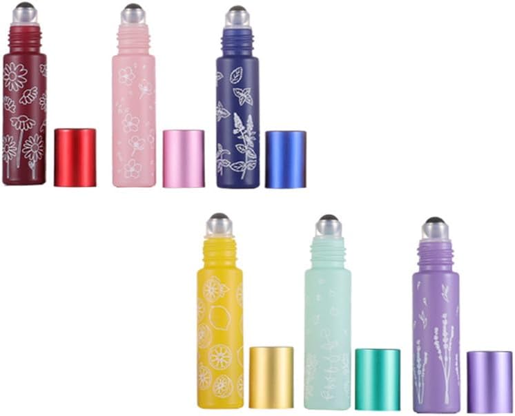 10 Pcs Red Glass Essential Oil Roller Bottles,10ml Empty Refillable Roll on Bottles,Glass Travel Roller Bottles with Stainless Steel Roller Balls for Essential Oil,Perfume,Aromatherapy,Lip Balms