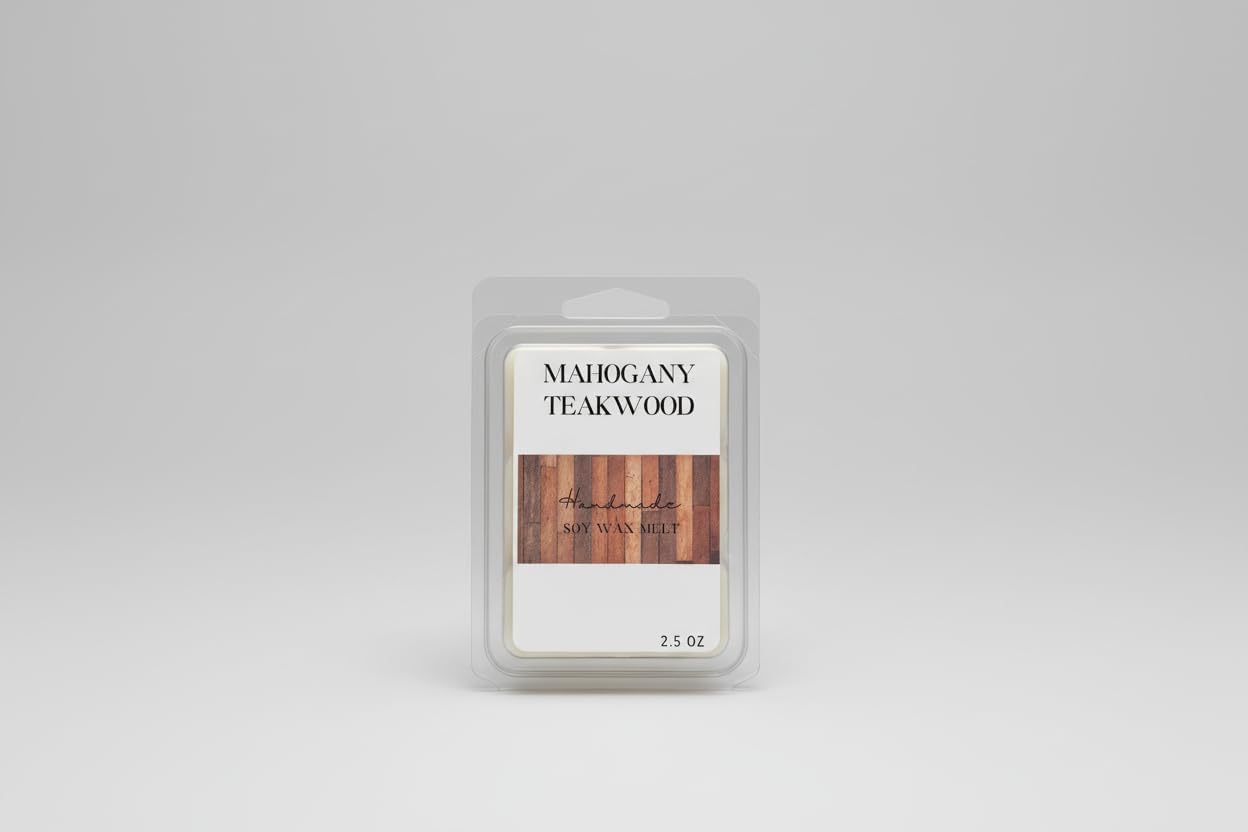 Mahogany - Teak - Woodsy Soy Wax Melt/Scented Melt- Maximum Scented Wax Cubes/Melts- 1 Pack -2.5 Ounces- 6 Cubes