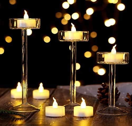 Battery Tea Lights: 24 Pack LED Tea Lights Candles Realistic and Bright Flickering Holiday Operated Flameless LED Tea Light for Seasonal & Event Celebration Warm Yellow Lamp Battery Powered