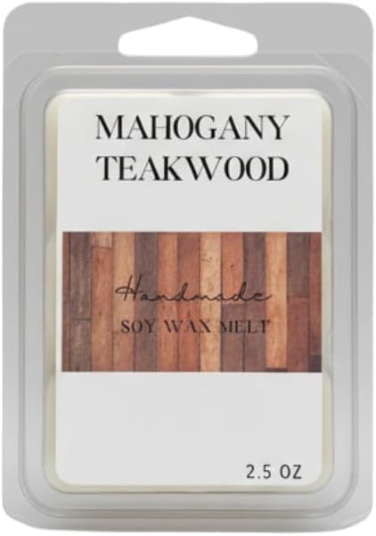 Mahogany - Teak - Woodsy Soy Wax Melt/Scented Melt- Maximum Scented Wax Cubes/Melts- 1 Pack -2.5 Ounces- 6 Cubes