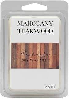Mahogany - Teak - Woodsy Soy Wax Melt/Scented Melt- Maximum Scented Wax Cubes/Melts- 1 Pack -2.5 Ounces- 6 Cubes
