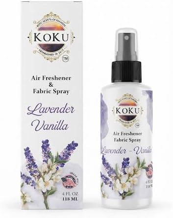 Lavender Vanilla Air Freshener - Room Spray - Odor Eliminator - Deodorizer - Car Air Freshener - Home Spray - Linen Spray - Fabric Refresher - None Toxic - Alcohol Free - Made in USA (4 Oz)