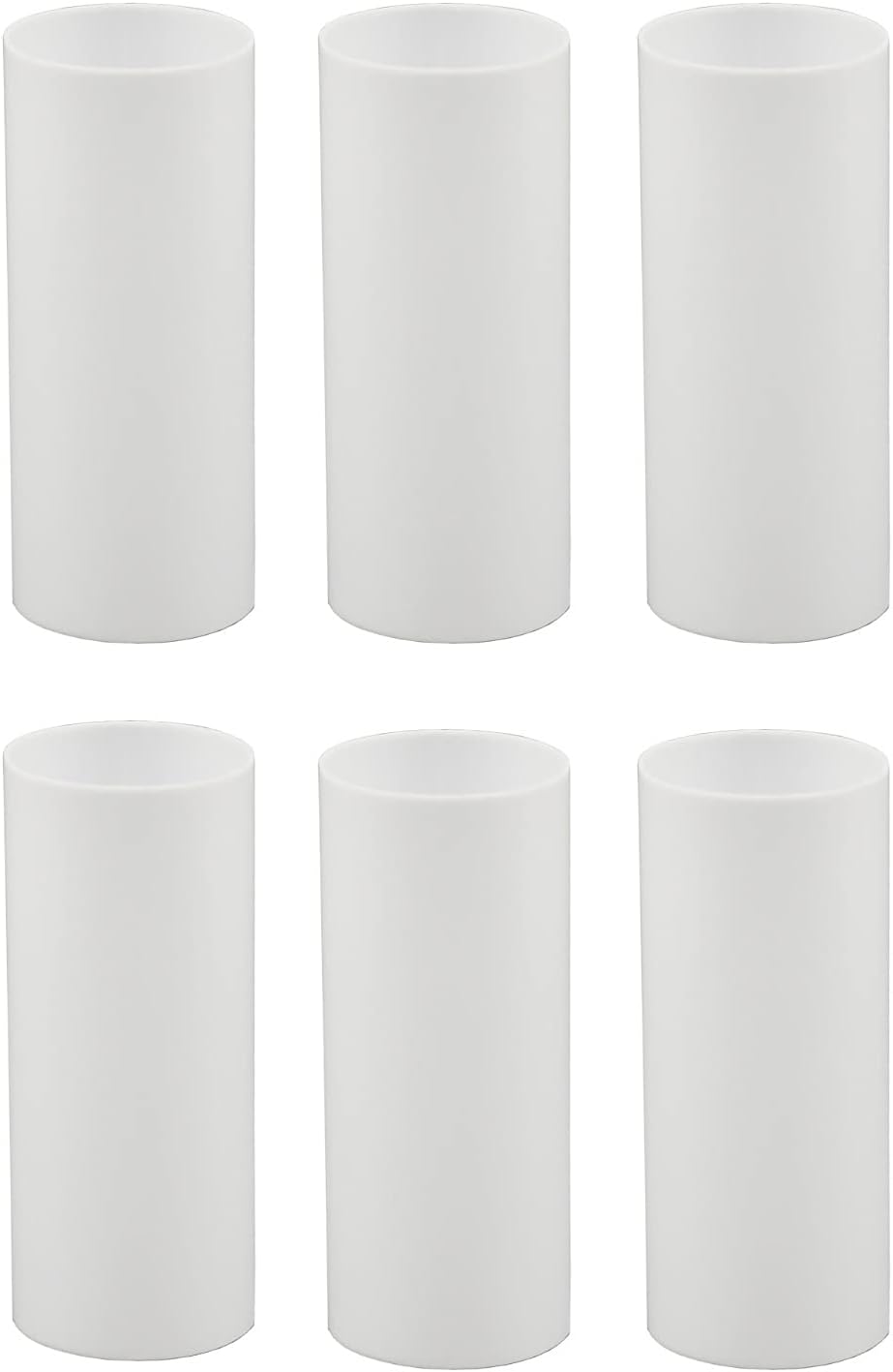 Creative Hobbies White Plastic Medium Base Chandelier Socket Candle Covers, 3 Inch Tall | 6 Pack