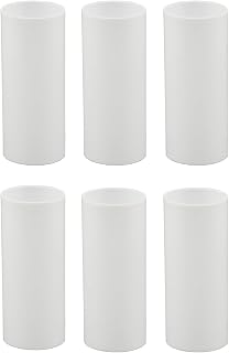 Creative Hobbies White Plastic Medium Base Chandelier Socket Candle Covers, 3 Inch Tall | 6 Pack