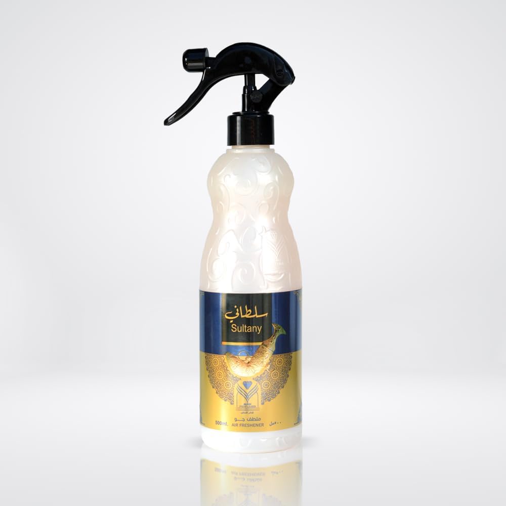 Almas Perfumes Sultany Air Freshener - 480 ML 16.9FL.OZ of Fabric spray - Natural Aged Oud Scent - Odor Fighting Room Spray - long lasting Aroma for home