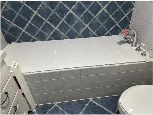 Luxury Folding Bathtub Cover Caddy Tray - 0.6cm Thick Insulation Lid for Spa & Reading - Durable Dust Board Bath Accessories