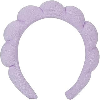 Soft Puffy Headband for Washing Face – Terry Cloth Skincare & Makeup Removal Hair Band for Women & Girls | Non-Slip Bubble Spa Headbands for Facial, Exfoliating, Bath & Beauty Routine