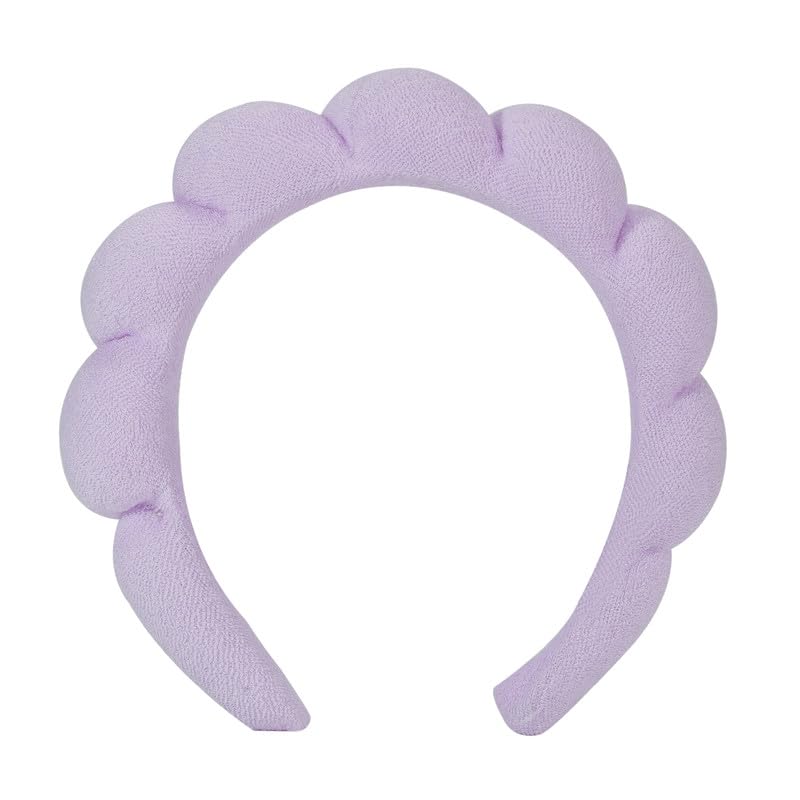 Soft Puffy Headband for Washing Face – Terry Cloth Skincare & Makeup Removal Hair Band for Women & Girls | Non-Slip Bubble Spa Headbands for Facial, Exfoliating, Bath & Beauty Routine