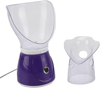 Facial Steamer Steam Inhaler Face Vacuum Tools Sauna Cone Non Slip Base Material Suitable for Home Spa, Purple
