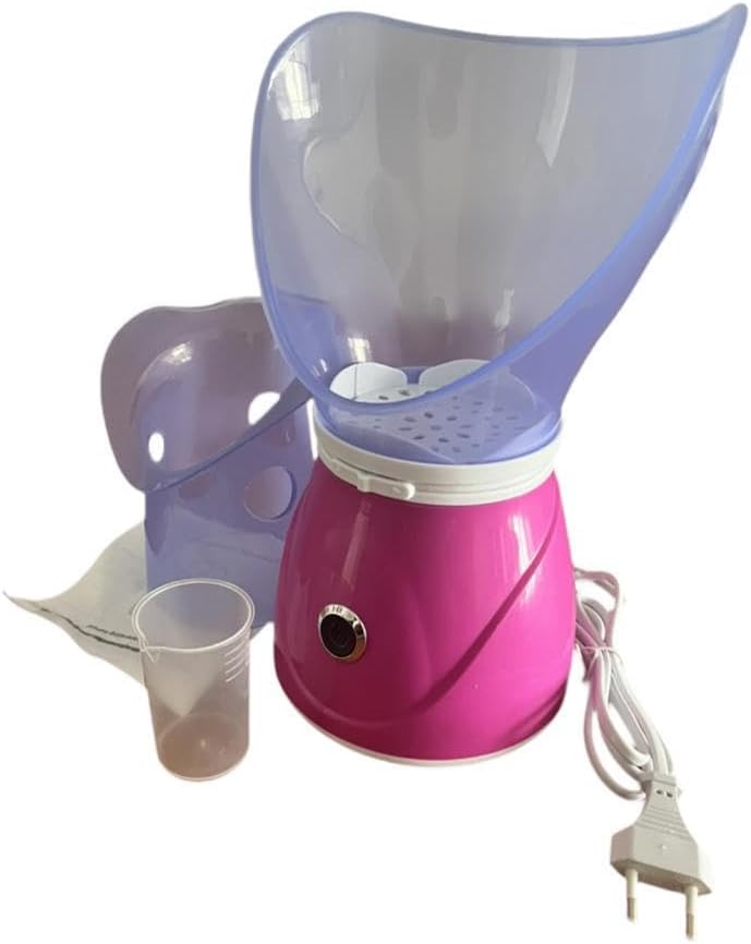 Facial Steamer Steam Inhaler Face Steamer Vacuum Esthetician Facial Deep Cleaning with Material Adjustable Steam, Pink