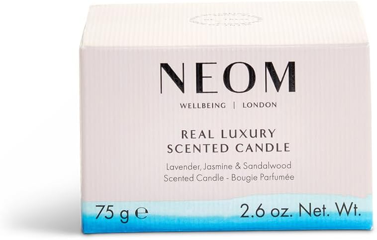 NEOM - Candle, Travel Size | Lavender, Jasmine & Rosewood | Scented Candles for On-The-Go | Luxury Aromatherapy Candles | Essential Oil Candle | Tranquil & Relax | Signature De-Stress Scent