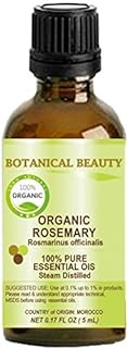 Organic ROSEMARY Essential Oil. 100% Pure Therapeutic Grade, Premium Quality, Undiluted, Steam Distilled. 0.17 Fl.oz.- 5 ml. by Botanical Beauty.