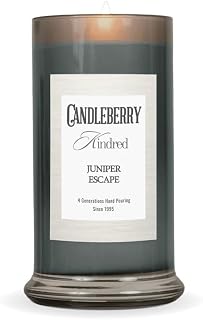 Candleberry Candles Kindred Tropical Citrus Collection | Luxury Glass Jar | USA Hand Poured Soy Blend Candle | Highly Scented & Long Lasting | Up to 90 hour Burn Time (Juniper Escape)