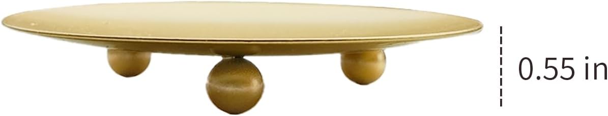 Gold Candle Holder – 1 Pack 3.54" Iron Candle Plate, Decorative Candle Stand for Home and Table Decoration