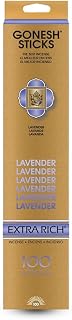 Gonesh - Extra Rich Scented Incense Sticks - Non-Toxic 10” Slow Burn Aromatic Sticks - Lavender - 100 Pack