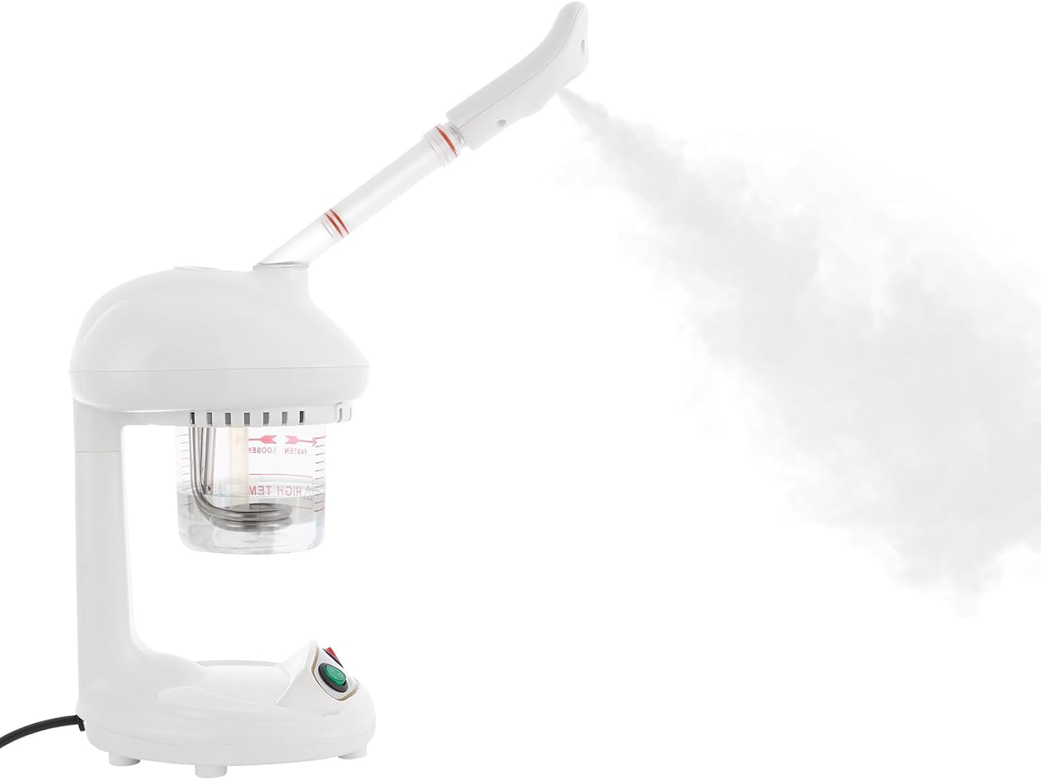 DYRABREST Facial Steamer, 450W Ionic Nano Mist Sprayer with 360° Rotatable Nozzle, Auto Power-Off, Compact Desktop Design for Salon Home, White