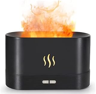Flame Air Diffuser,Humidifier,Portable-Noiseless Aroma Diffuser for Home,Office or Yoga Essential Oil Diffuser with No-Water Auto-Off Protection(Black)