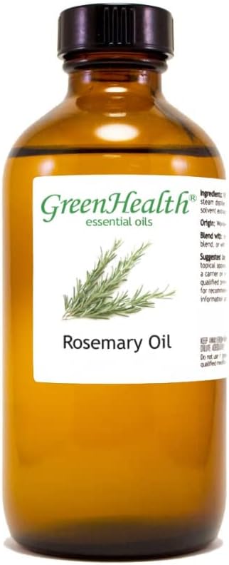 GreenHealth Rosemary Essential Oil - 8 fl oz (237 ml) Glass Bottle with Cap - 100% Pure Essential Oil