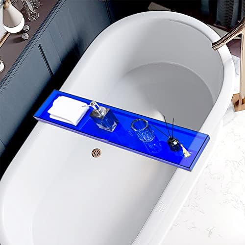 Bathtub Trays for Tub, Acrylic Bathtub Tray Caddy, Bath Shelf Bathtub Tray Storage Racks, Spa Board Bathroom Bath Tub Table,32.3"" Lx7.9 Wx1.2 H,Clear/Clear/32.3"" L*7.9"" W*1.2"" H, Orange