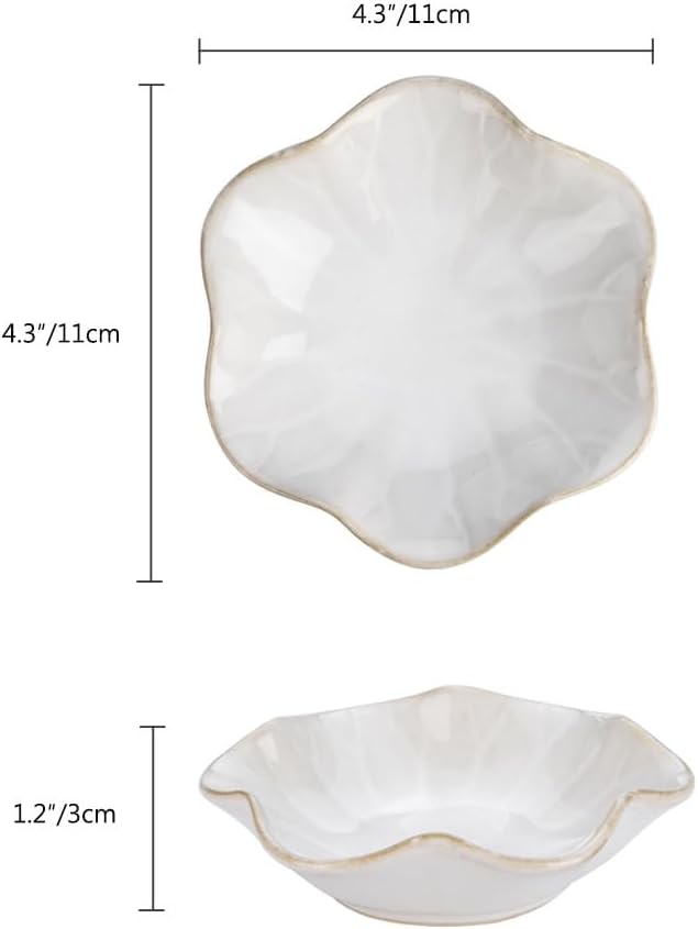 JAMEND CLXP Lotus Leaf Shape Ring Holder Dish, Small Key Bowl, Ceramic Trinket Tray Jewelry Dish Organizing Necklace Earrings for Mom Friend Sister, White. All Jewelries Are NOT Included.