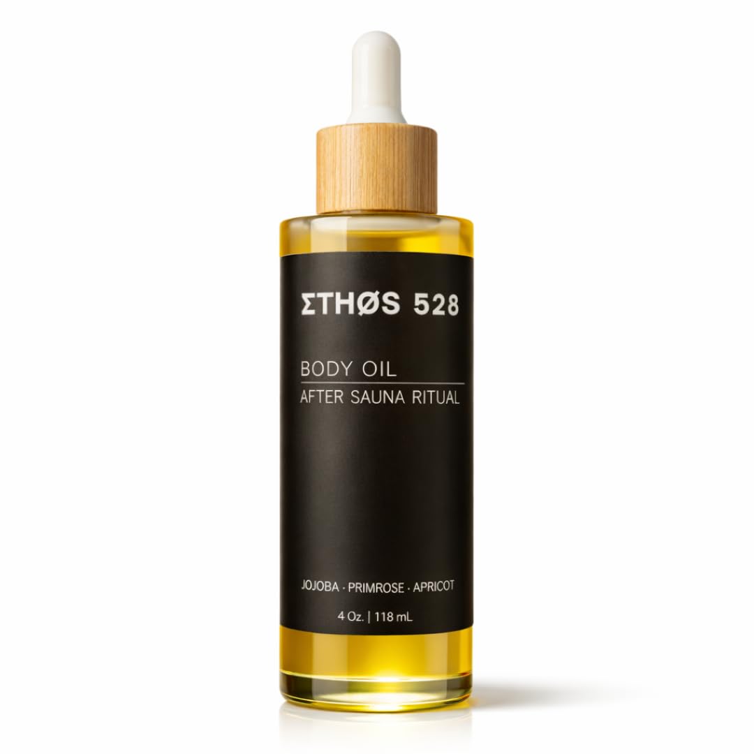 After Sauna Body Oil – Organic Jojoba, Apricot & Evening Primrose | Lightweight Nourishing Luxury Body Oil with Bergamot & Cedarwood | Vegan, Paraben Free for Sauna Recovery Ritual