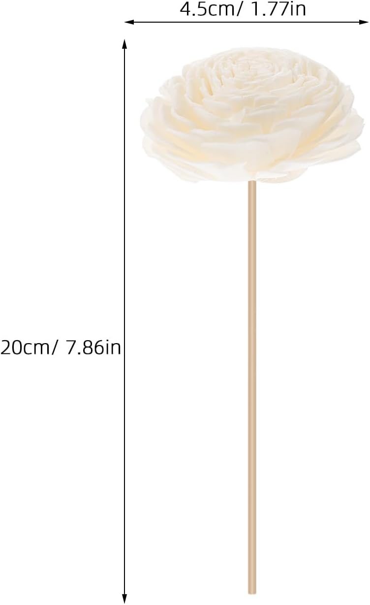 PRETYZOOM Fire-Free Aromatherapy Rattan Sticks 3Pcs Reed Diffuser Replacement with Dried Flower Craft for Home Fragrance and Decoration 7.87 Inch
