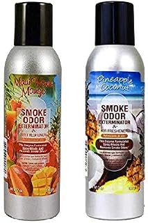 Tobacco Outlet Products Tropical Two Pack - Maui Wowie Mango and Pineapple Coconut Smoke Odor Exterminator 7oz Spray (1 of Each)