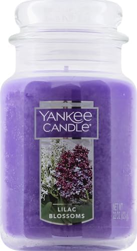 Yankee Candle Lilac Blossoms Scented Classic 22oz Large Jar Single Wick Candle Over 110 Hours of Burn Time Perfect for Gifting Gatherings and Seasonal Decorations
