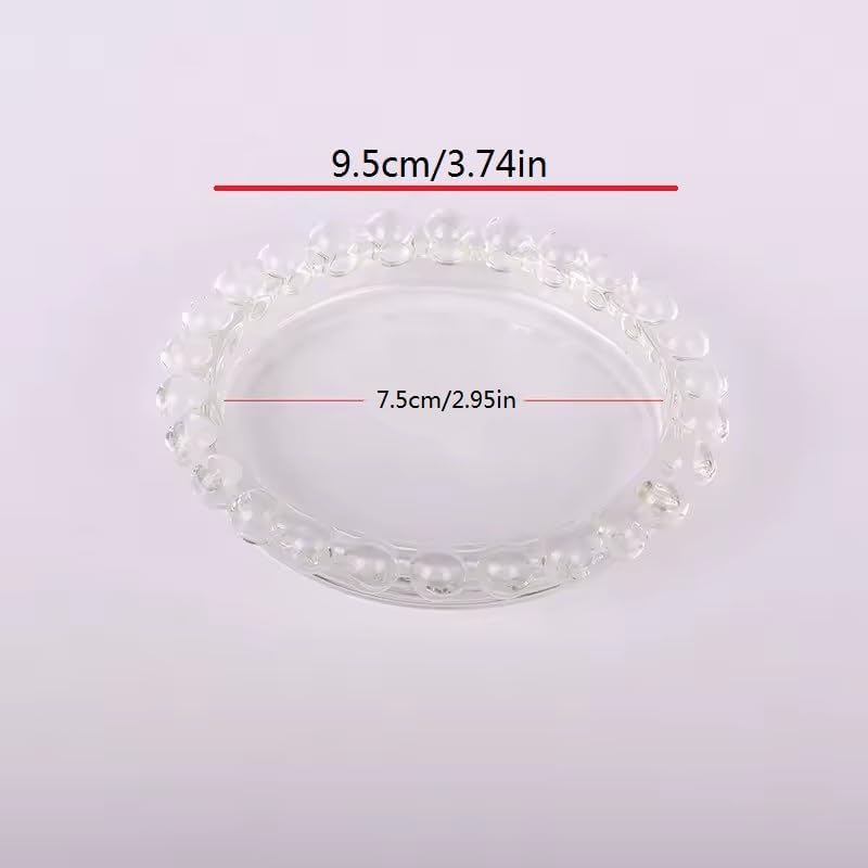 Transparent Acrylic Candle Plate Candlestick Tray Holder, 3.74'' Clear Round Aromatherapy Pillar Plates for Dining Table Wedding Home Use (4Pcs Acrylic Plate)