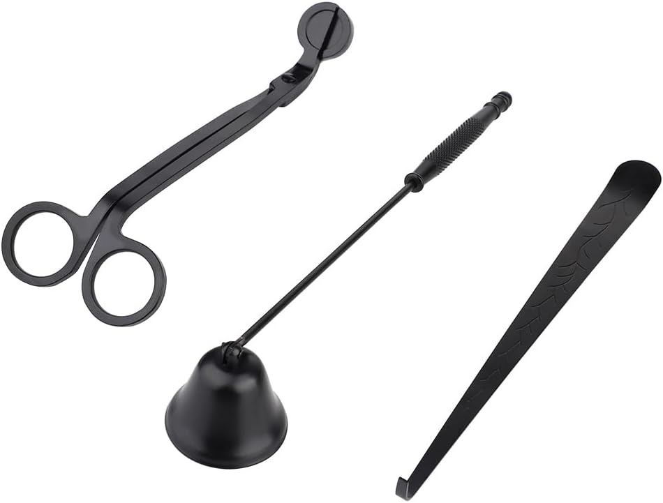 TITA-DONG Candle Accessory Set, Candle Wick Cutter, 3 in 1 Candle Wick Trimmer Scissors, Candle Snuffer, Candle Dipper, Home Tools Gift Pack(#1)