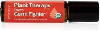 Plant Therapy Organic Germ Fighter Essential Oil Blend 10 mL (1/3 oz), 100% Pure, Pre-Diluted Roll-On, Natural Aromatherapy for Immune Support and Congestion Relief
