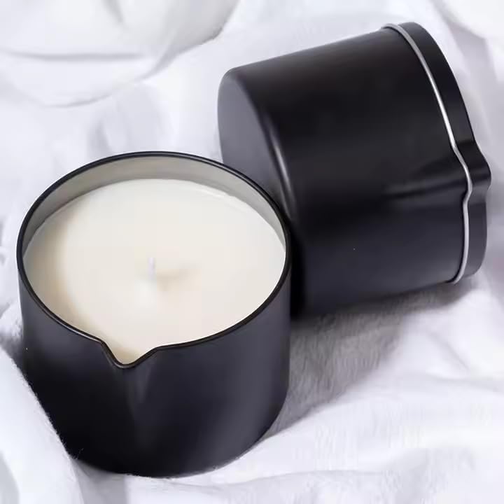Ryaner 12PCS 2oz Candle Tins With Pour Spout Lids, Bulk Candle jar for DIY making, Empty Metal Container for massage candles making.