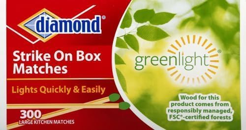 Generic Diamond- Strike ON Box Matches [3 BXS of 300] = 900 Count, Green