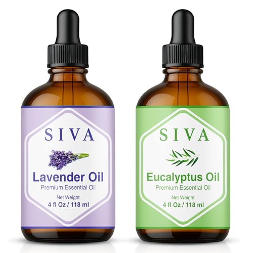 Siva Lavender & Eucalyptus Essential Oil 4oz Bundle Super Saver Combo
