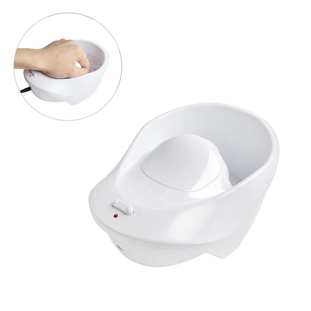 Healifty Electric Manicure Bubble Spa Hand Bowl 8.07X5.70X3.54 Inch Nail Soaking Container with Us Plug for Professional Nail Care and Home Use