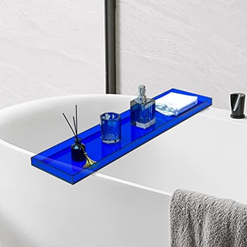 Bathtub Trays for Tub, Acrylic Bathtub Tray Caddy, Bath Shelf Bathtub Tray Storage Racks, Spa Board Bathroom Bath Tub Table,32.3"" Lx7.9 Wx1.2 H,Clear/Clear/32.3"" L*7.9"" W*1.2"" H, Orange