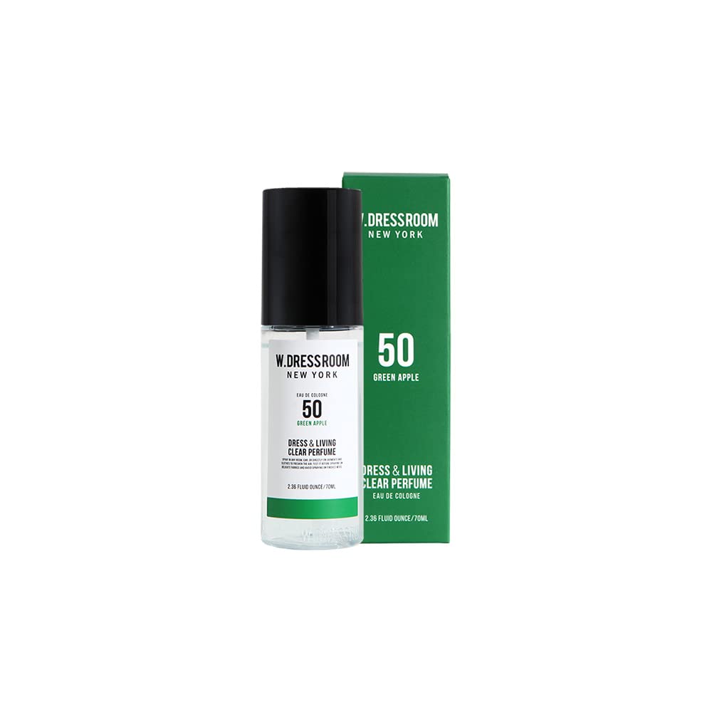 W.Dressroom Dress & Living Clear Perfume Spray Set of 2 – No.50 Green Apple + No.98 Secret Musk | Room & Fabric Spray, Odor Eliminating, Hypoallergenic Fragrance Mist, Travel Size Perfume Gift Set