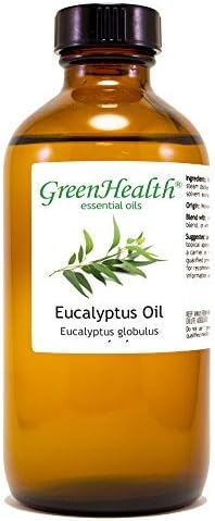 GreenHealth Eucalyptus Essential Oil – 8 fl oz (237 ml) – 100% Pure & Natural – Aromatherapy Oil in Amber Glass Bottle with Cap – for Diffuser, Cleaning, DIY, Home Fragrance